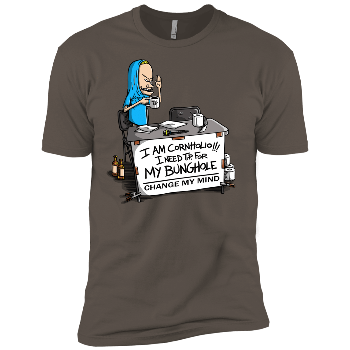 T-Shirts Warm Grey / X-Small Beavis Change My Mind Men's Premium T-Shirt