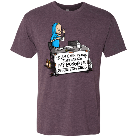 T-Shirts Vintage Purple / S Beavis Change My Mind Men's Triblend T-Shirt