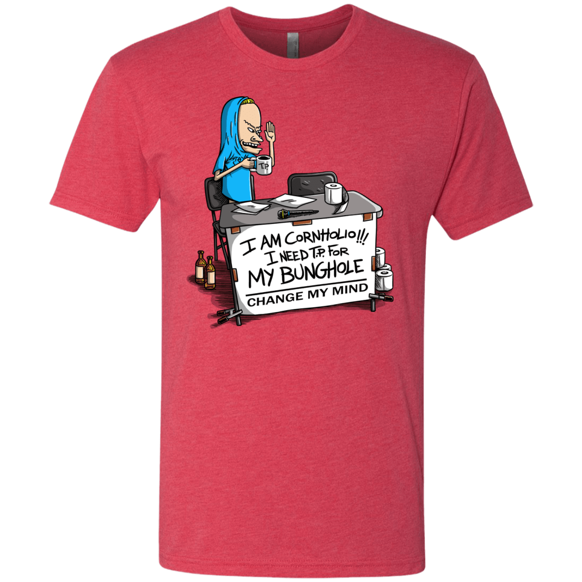 T-Shirts Vintage Red / S Beavis Change My Mind Men's Triblend T-Shirt