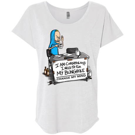 T-Shirts Heather White / X-Small Beavis Change My Mind Triblend Dolman Sleeve