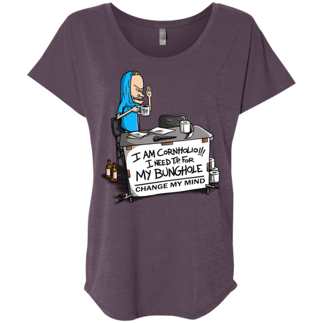 T-Shirts Vintage Purple / X-Small Beavis Change My Mind Triblend Dolman Sleeve