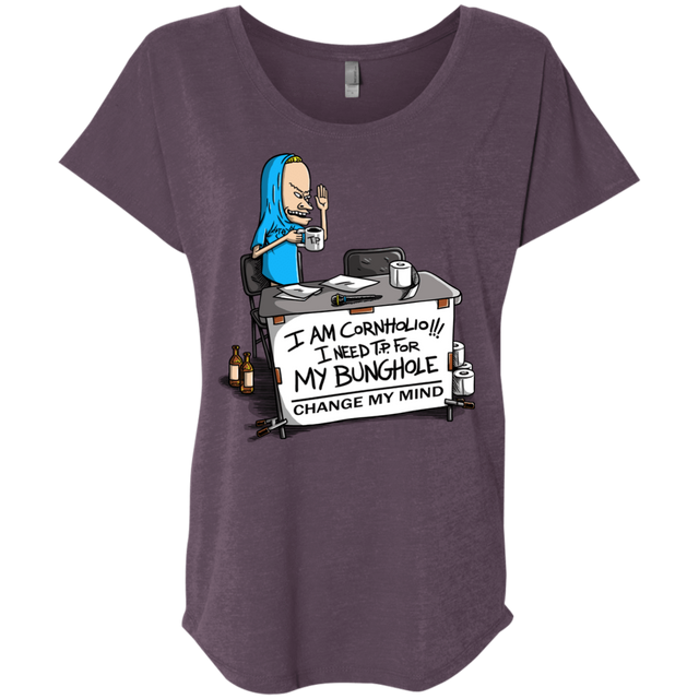 T-Shirts Vintage Purple / X-Small Beavis Change My Mind Triblend Dolman Sleeve