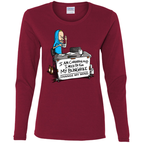 T-Shirts Cardinal / S Beavis Change My Mind Women's Long Sleeve T-Shirt