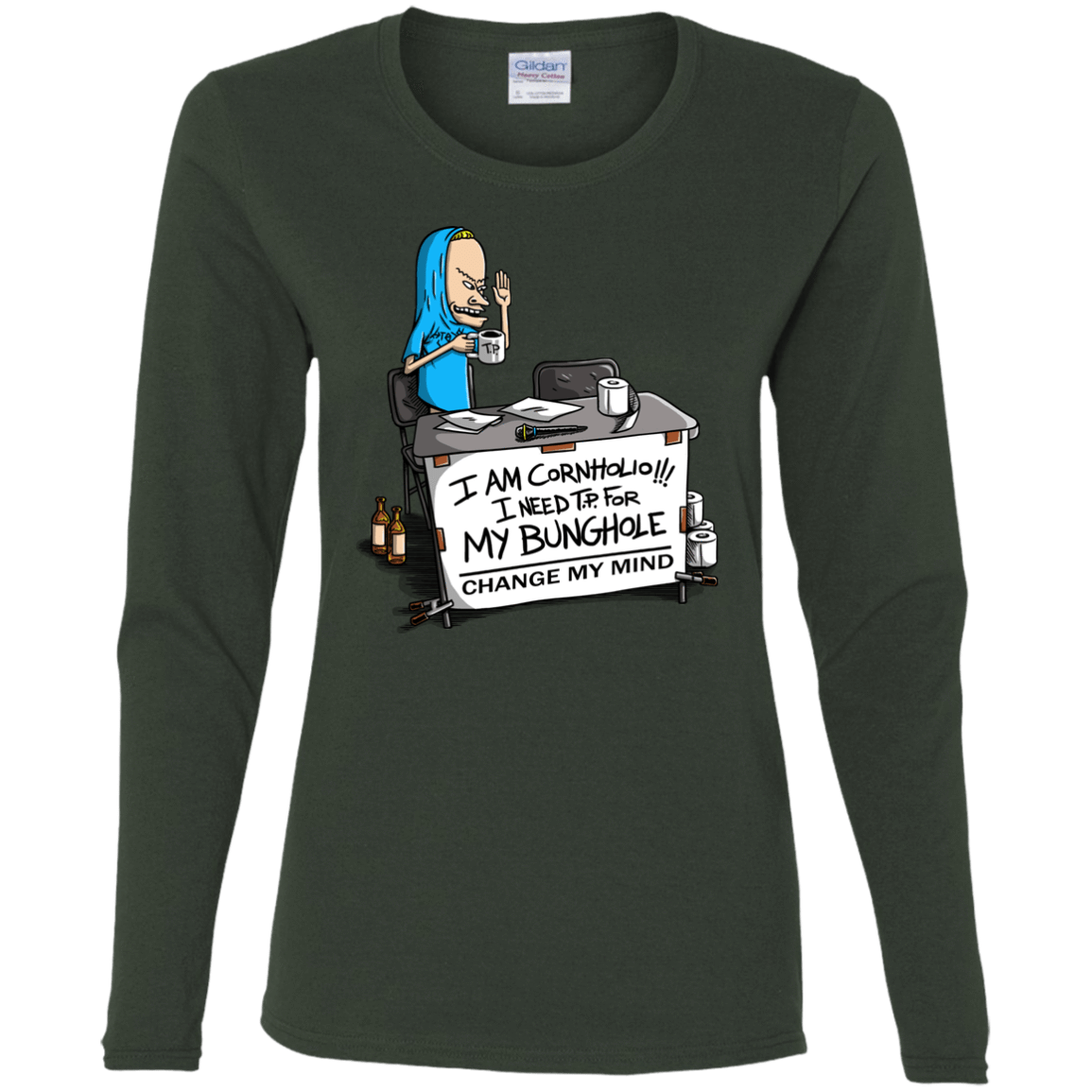 T-Shirts Forest / S Beavis Change My Mind Women's Long Sleeve T-Shirt
