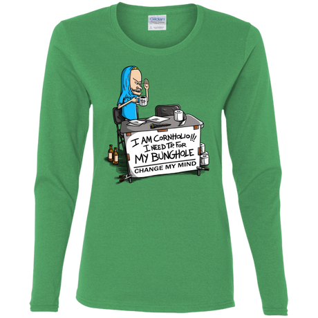 T-Shirts Irish Green / S Beavis Change My Mind Women's Long Sleeve T-Shirt