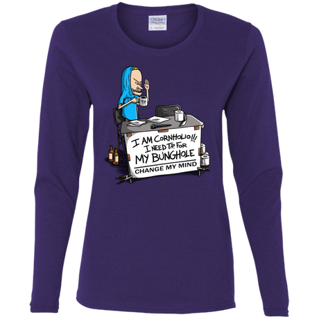 T-Shirts Purple / S Beavis Change My Mind Women's Long Sleeve T-Shirt