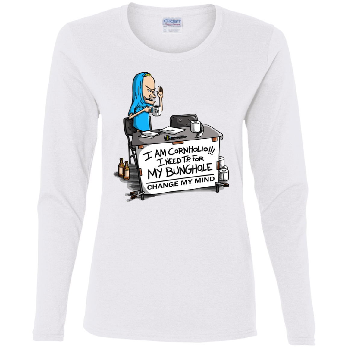 T-Shirts White / S Beavis Change My Mind Women's Long Sleeve T-Shirt