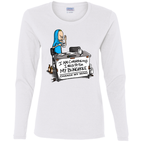 T-Shirts White / S Beavis Change My Mind Women's Long Sleeve T-Shirt
