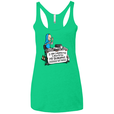 T-Shirts Envy / X-Small Beavis Change My Mind Women's Triblend Racerback Tank