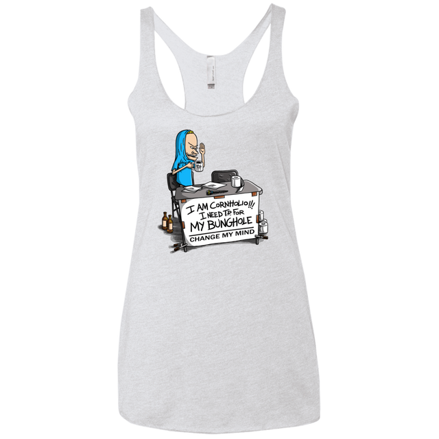 T-Shirts Heather White / X-Small Beavis Change My Mind Women's Triblend Racerback Tank