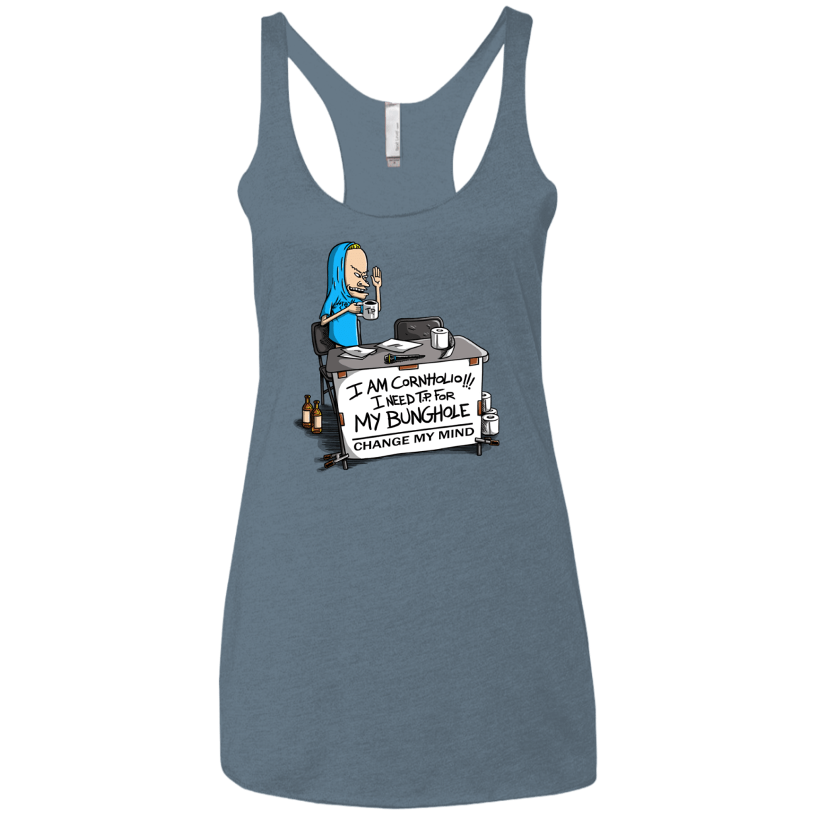 Beavis Change My Mind Women's Triblend Racerback Tank