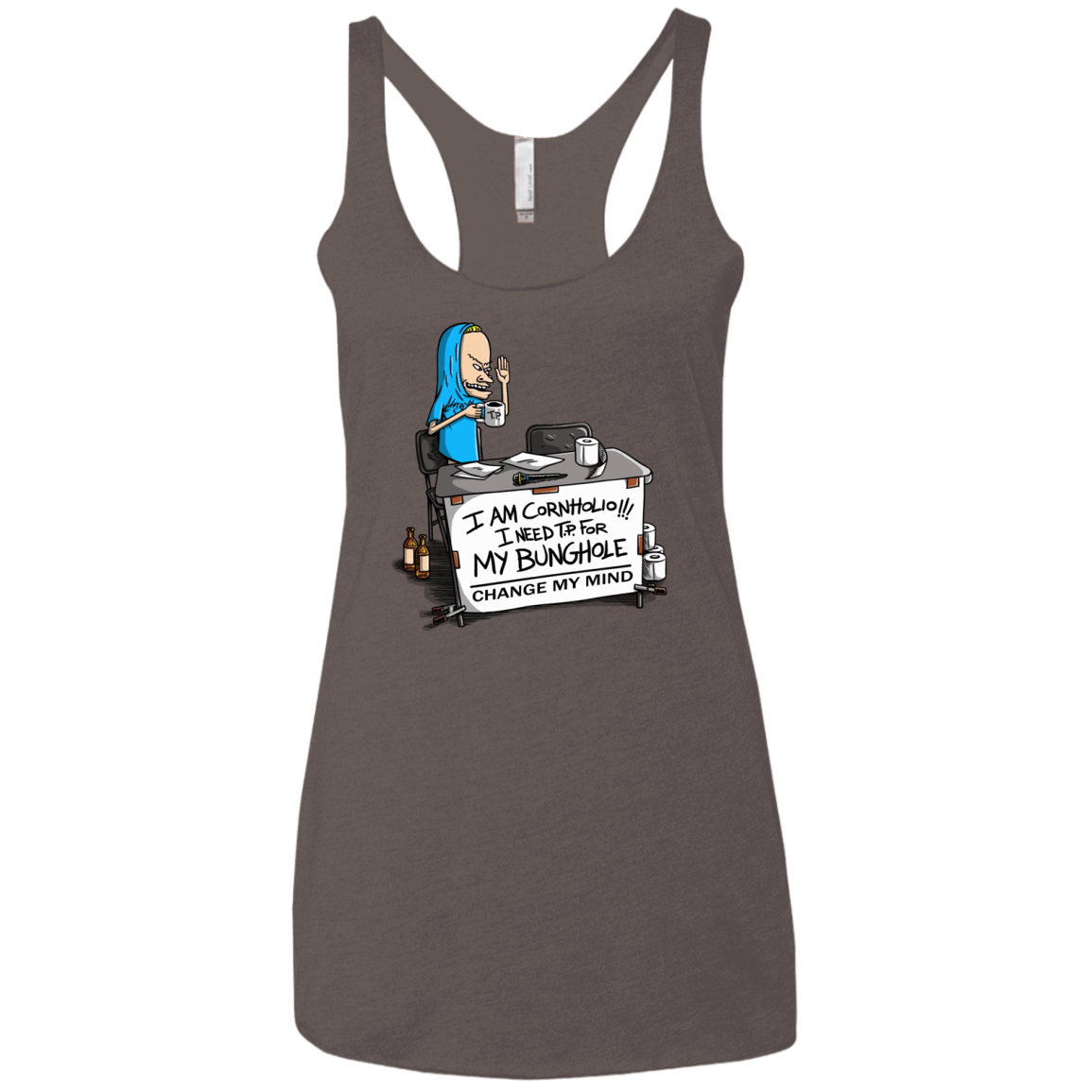 T-Shirts Macchiato / X-Small Beavis Change My Mind Women's Triblend Racerback Tank