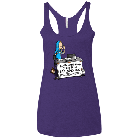 T-Shirts Purple Rush / X-Small Beavis Change My Mind Women's Triblend Racerback Tank