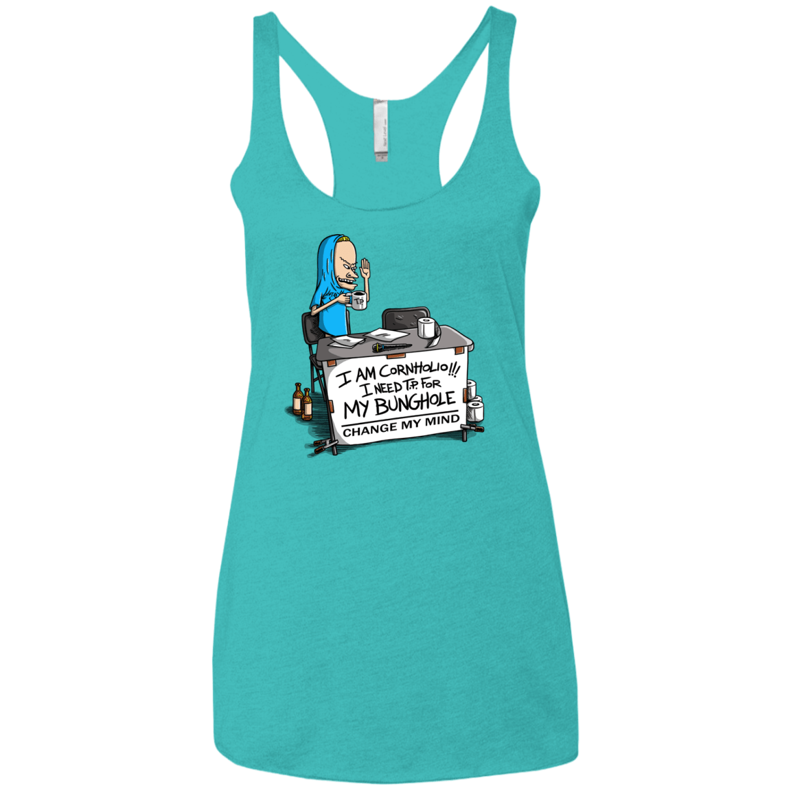 Beavis Change My Mind Women's Triblend Racerback Tank