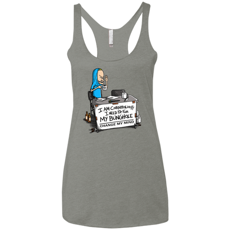 T-Shirts Venetian Grey / X-Small Beavis Change My Mind Women's Triblend Racerback Tank