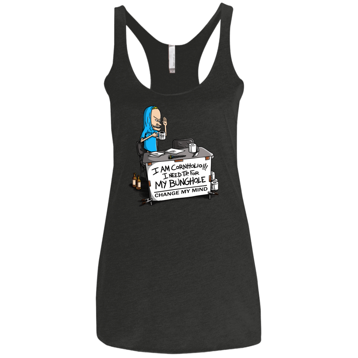 T-Shirts Vintage Black / X-Small Beavis Change My Mind Women's Triblend Racerback Tank