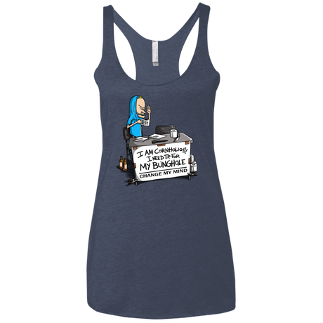 T-Shirts Vintage Navy / X-Small Beavis Change My Mind Women's Triblend Racerback Tank