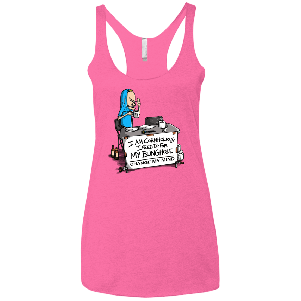 Beavis Change My Mind Women's Triblend Racerback Tank