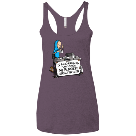 T-Shirts Vintage Purple / X-Small Beavis Change My Mind Women's Triblend Racerback Tank