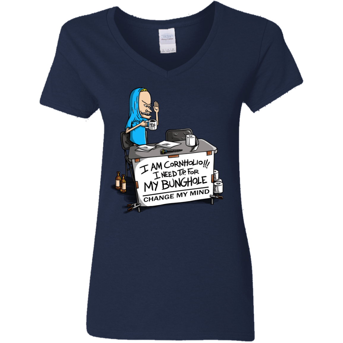 Beavis Change My Mind Women's V-Neck T-Shirt