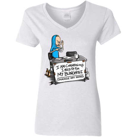 T-Shirts White / S Beavis Change My Mind Women's V-Neck T-Shirt