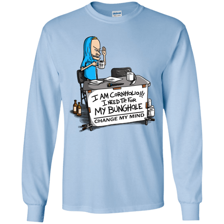 T-Shirts Light Blue / YS Beavis Change My Mind Youth Long Sleeve T-Shirt