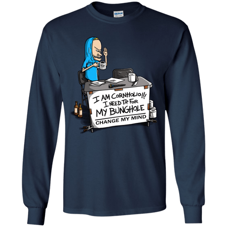 T-Shirts Navy / YS Beavis Change My Mind Youth Long Sleeve T-Shirt