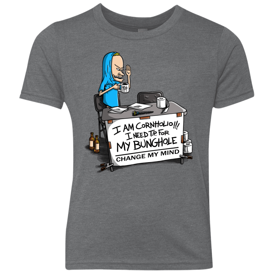 T-Shirts Premium Heather / YXS Beavis Change My Mind Youth Triblend T-Shirt