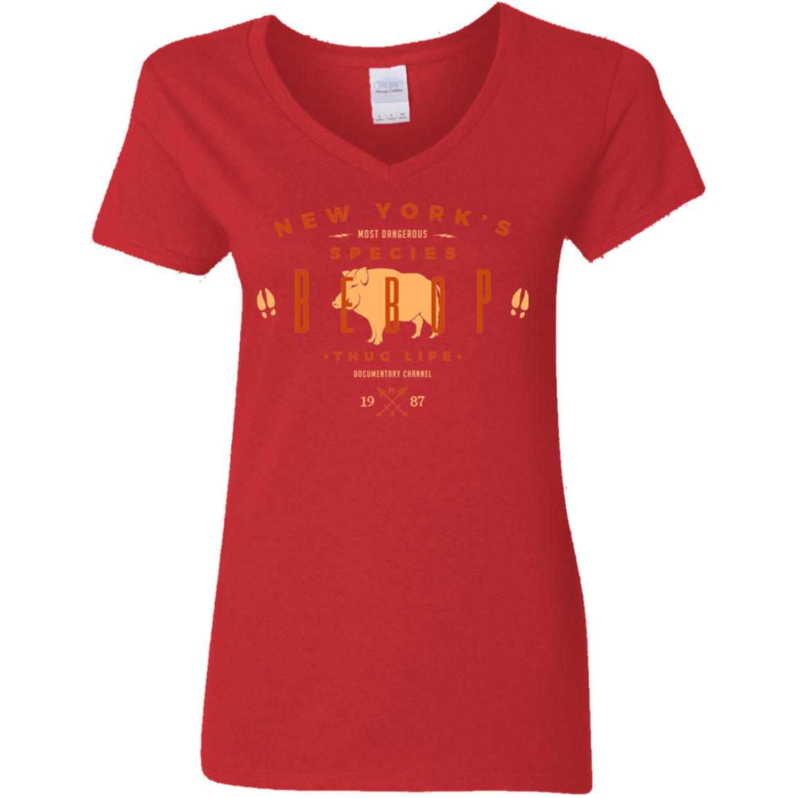 T-Shirts Red / S BEBOP Women's V-Neck T-Shirt