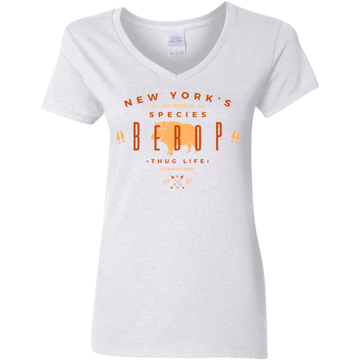T-Shirts White / S BEBOP Women's V-Neck T-Shirt