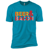 T-Shirts Turquoise / YXS Beer And Bacon Boys Premium T-Shirt