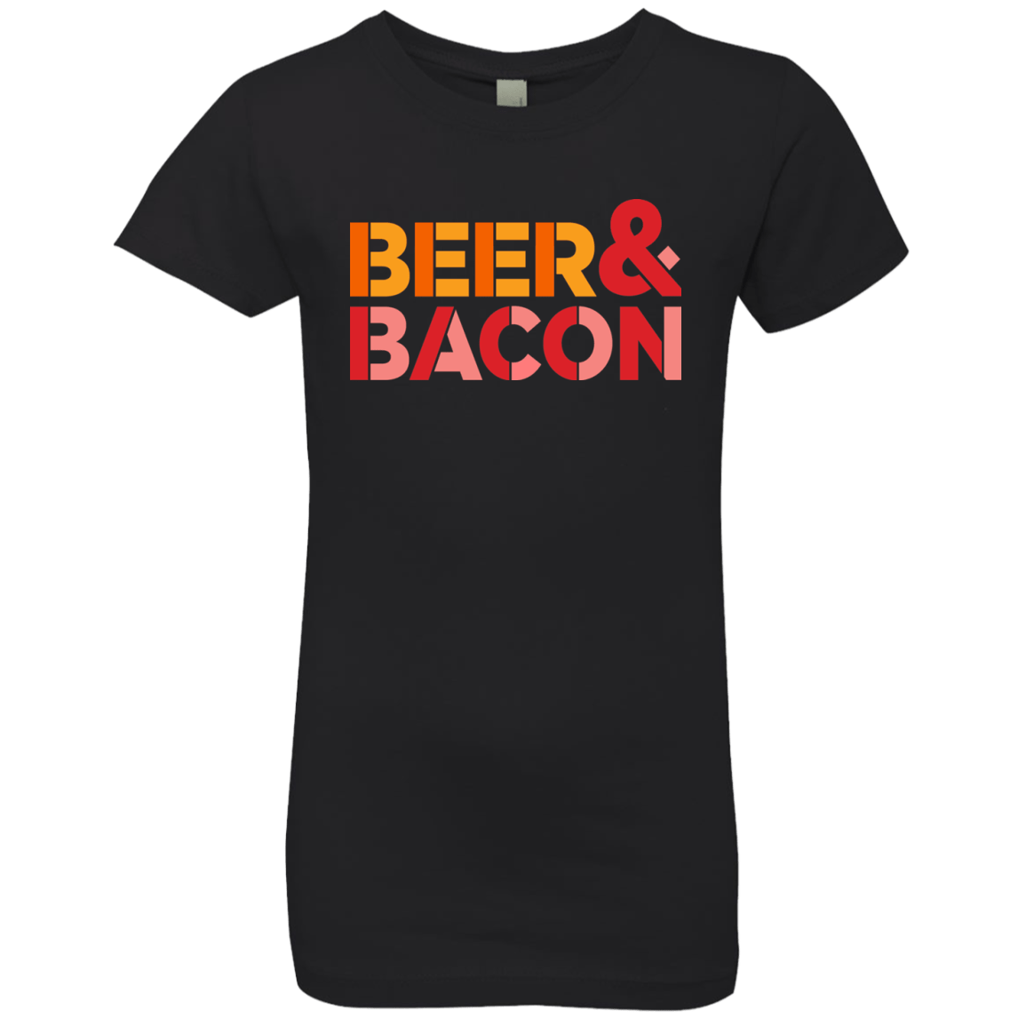 T-Shirts Black / YXS Beer And Bacon Girls Premium T-Shirt