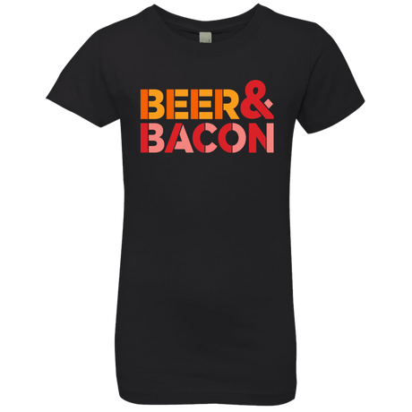 T-Shirts Black / YXS Beer And Bacon Girls Premium T-Shirt