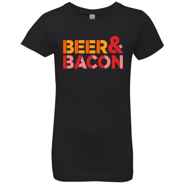 T-Shirts Black / YXS Beer And Bacon Girls Premium T-Shirt