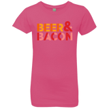 T-Shirts Hot Pink / YXS Beer And Bacon Girls Premium T-Shirt