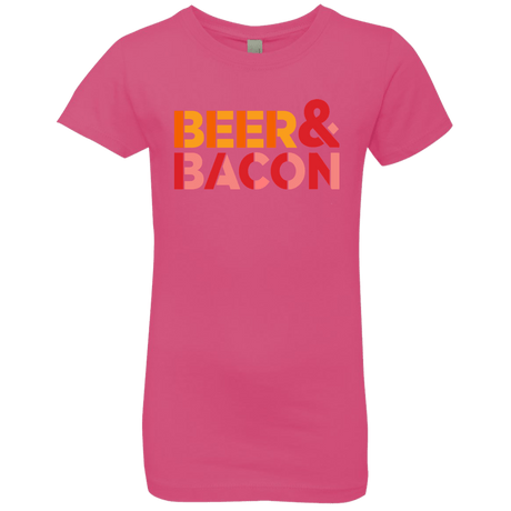 T-Shirts Hot Pink / YXS Beer And Bacon Girls Premium T-Shirt