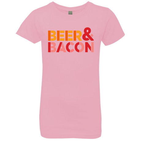 T-Shirts Light Pink / YXS Beer And Bacon Girls Premium T-Shirt