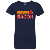 T-Shirts Midnight Navy / YXS Beer And Bacon Girls Premium T-Shirt