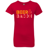T-Shirts Red / YXS Beer And Bacon Girls Premium T-Shirt