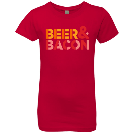 T-Shirts Red / YXS Beer And Bacon Girls Premium T-Shirt