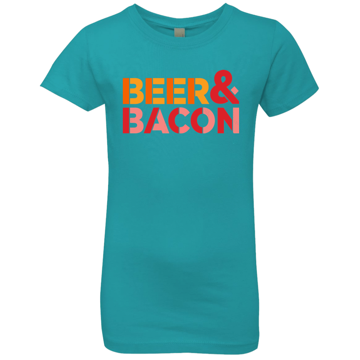 T-Shirts Tahiti Blue / YXS Beer And Bacon Girls Premium T-Shirt