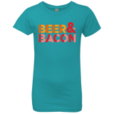 T-Shirts Tahiti Blue / YXS Beer And Bacon Girls Premium T-Shirt