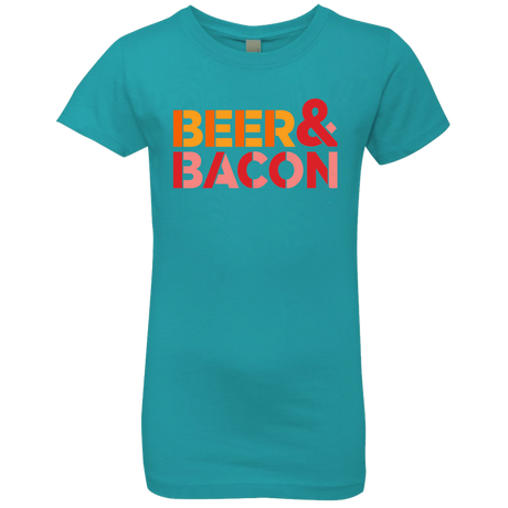 T-Shirts Tahiti Blue / YXS Beer And Bacon Girls Premium T-Shirt