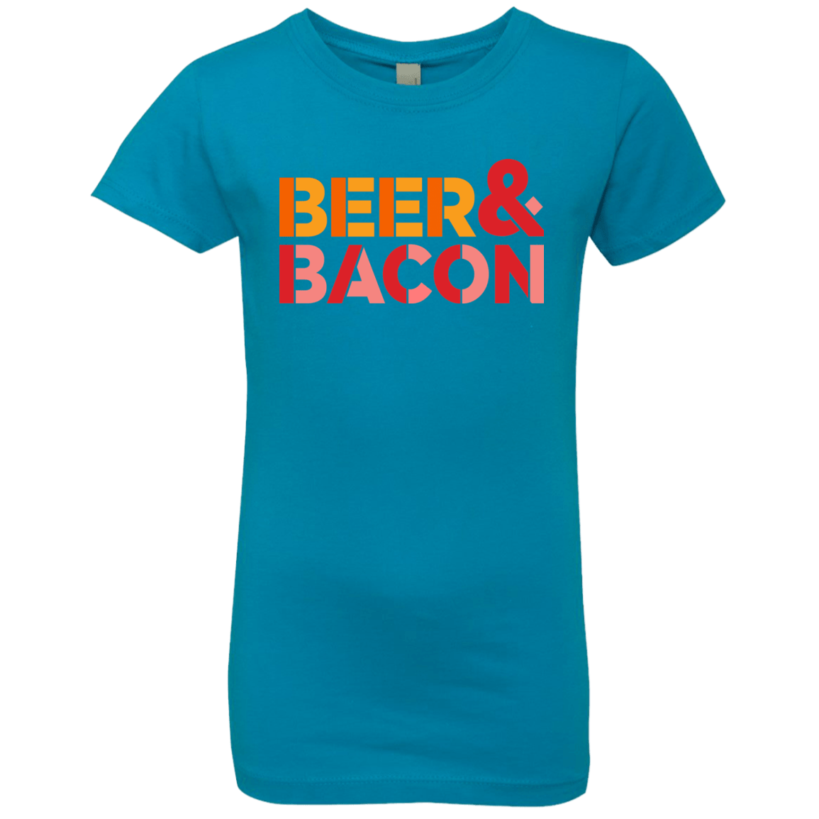 T-Shirts Turquoise / YXS Beer And Bacon Girls Premium T-Shirt