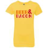 T-Shirts Vibrant Yellow / YXS Beer And Bacon Girls Premium T-Shirt