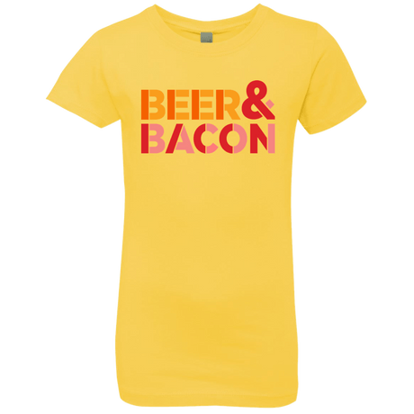 T-Shirts Vibrant Yellow / YXS Beer And Bacon Girls Premium T-Shirt