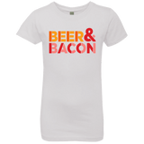 T-Shirts White / YXS Beer And Bacon Girls Premium T-Shirt