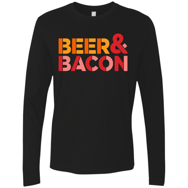 T-Shirts Black / Small Beer And Bacon Men's Premium Long Sleeve