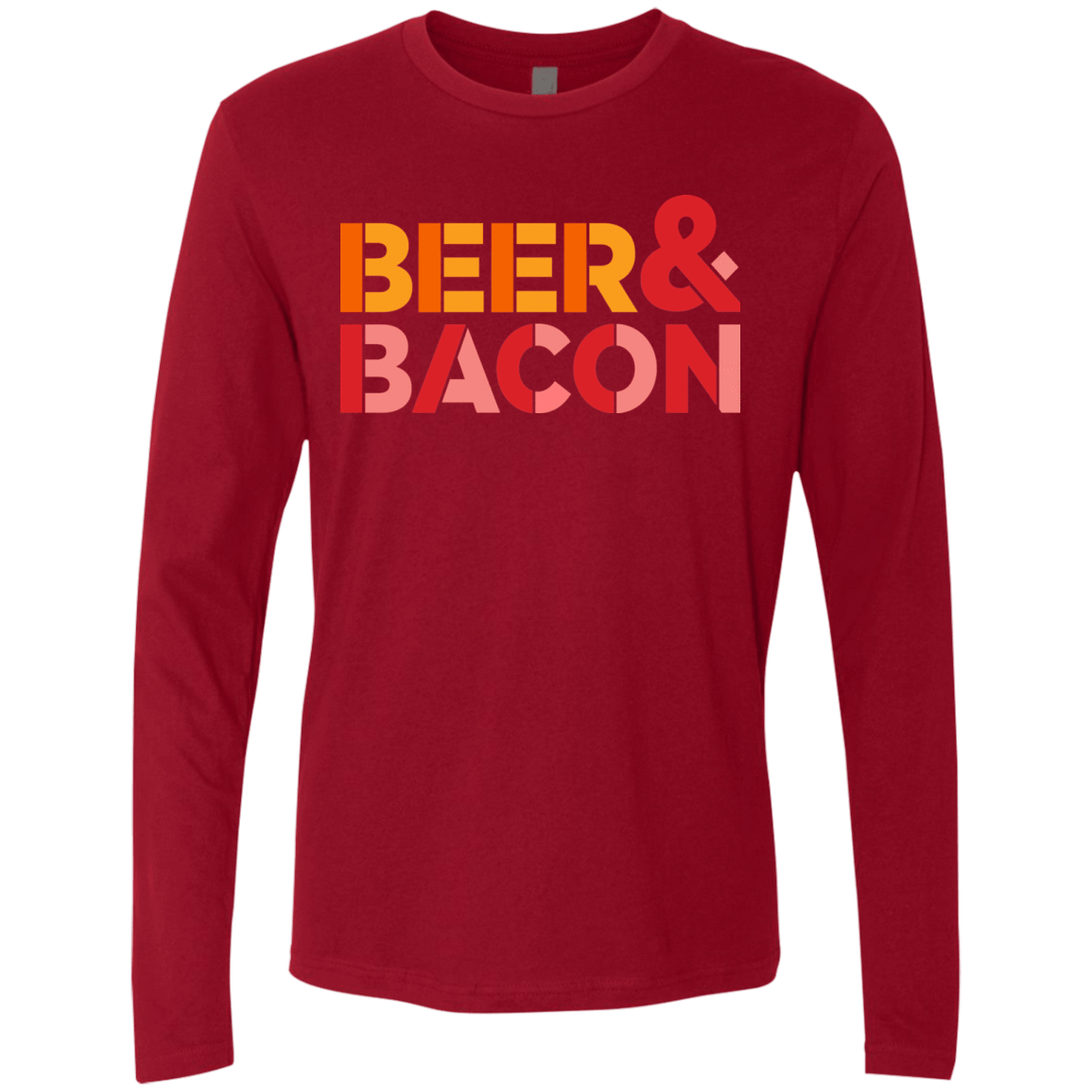 T-Shirts Cardinal / Small Beer And Bacon Men's Premium Long Sleeve