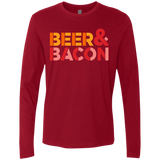 T-Shirts Cardinal / Small Beer And Bacon Men's Premium Long Sleeve
